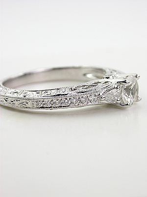 White Sapphire Filigree Engagement Ring