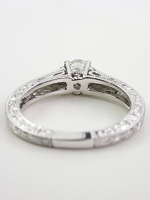 White Sapphire Filigree Engagement Ring