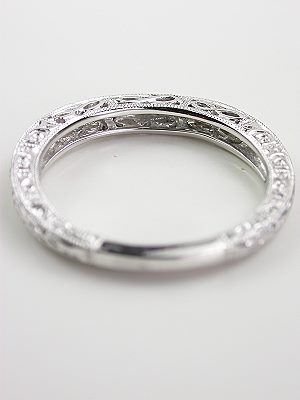 Antique Style Filigree Wedding Band