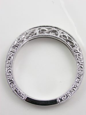 Antique Style Filigree Wedding Band