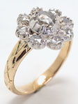 Antique Victorian rose Cut Diamond Engagement Ring
