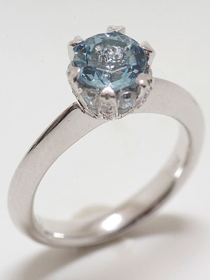 Aquamarine Engagement Ring in Platinum