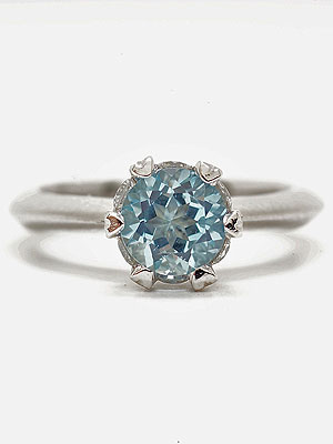Aquamarine Engagement Ring in Platinum
