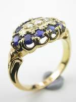 Sapphire and Diamond Princess Style Engagement Ring