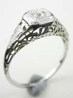 Edwardian Antique Filigree Diamond Engagement Ring