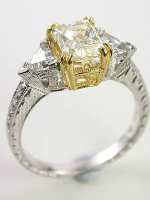 Engagement Ring with Radiant Cut Yellow Diamond