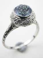 Edwardian Aquamarine Antique Engagement Ring