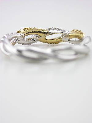 Twisted Rope Wedding Band with Fancy Yellow Diamonds