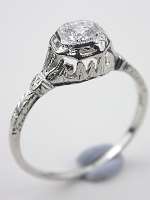 Late Edwardian Antique Filigree Engagement Ring