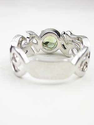 Contemporary Green Sapphire Engagement Ring