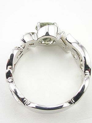 Contemporary Green Sapphire Engagement Ring