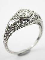 Edwardian Antique Engagement Ring with Bird Motif