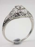 Edwardian Antique Filigree Engagement Ring