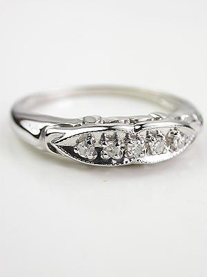 Vintage Aquamarine Bridal Rings Set