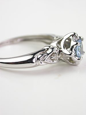 Vintage Aquamarine Bridal Rings Set