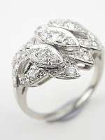 Platinum and Diamond Antique Cocktail Ring