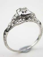 Filigree Diamond Engagement Ring