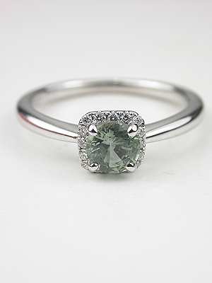 Simply Elegant Green Sapphire Engagement Ring