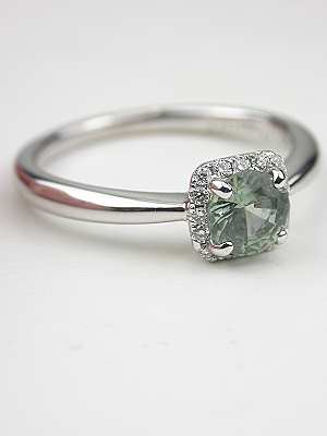 Simply Elegant Green Sapphire Engagement Ring