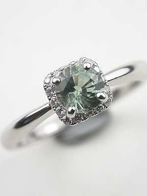 Simply Elegant Green Sapphire Engagement Ring