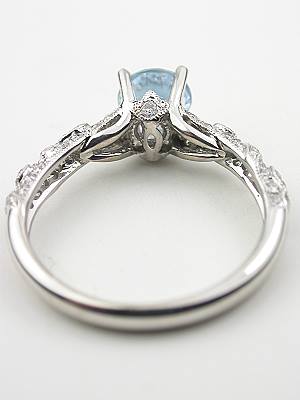 Antique Style Aquamarine Engagement Ring