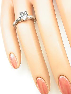 Antique Style Aquamarine Engagement Ring