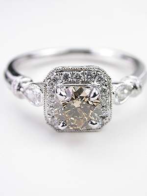 Champagne Diamond Engagement Ring