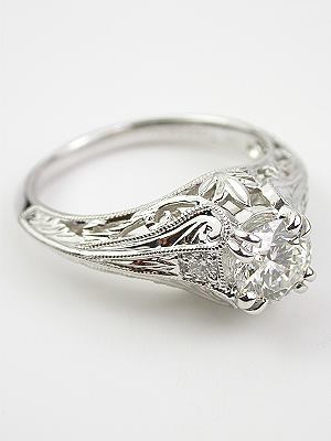 Antique Style Edwardian Diamond Engagement Ring