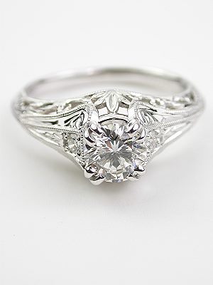 Antique Style Edwardian Diamond Engagement Ring