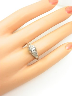 Antique Style Edwardian Diamond Engagement Ring