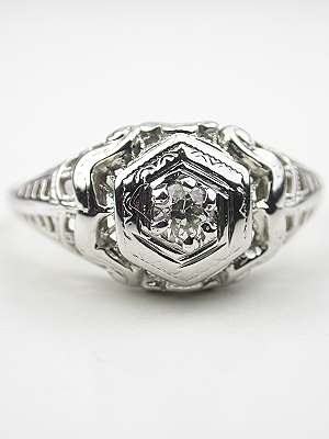 Old European Cut Diamond Edwardian Antique Ring