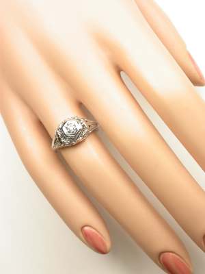 Old European Cut Diamond Edwardian Antique Ring