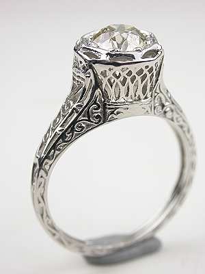 Old European Cut Diamond Engagement Ring
