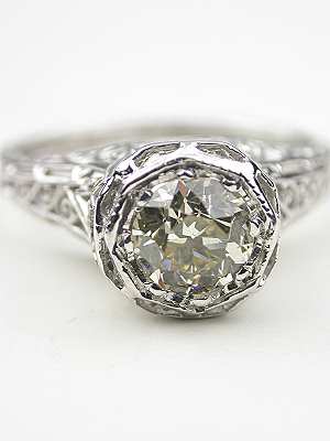 Old European Cut Diamond Engagement Ring