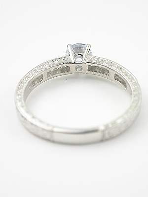 Antique Style White Sapphire Engagement Ring
