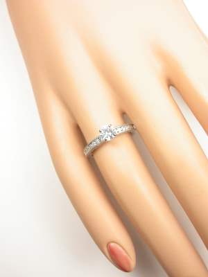 Antique Style White Sapphire Engagement Ring
