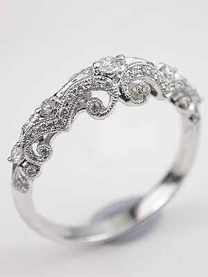 Swirl wedding rings