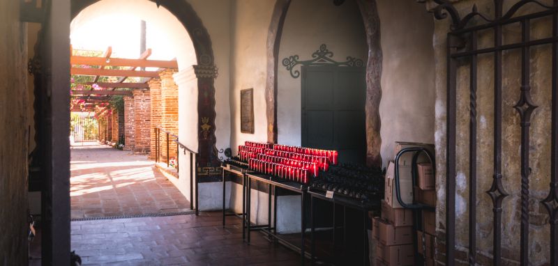 Candles in Mission San Juan Capistrano