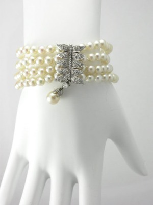 Antique Pearl and Diamond Bracelet