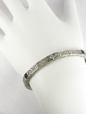 1930s Filigree and Diamond Bracelet