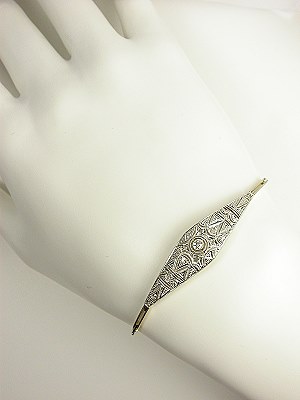 Filigree and Diamond Vintage Bracelet