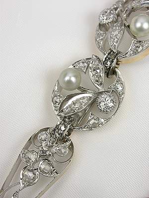 Antique French Pearl and Diamond Bracelet