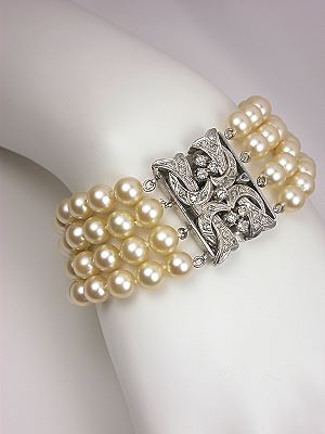 Antique Pearl and Diamond Bracelet