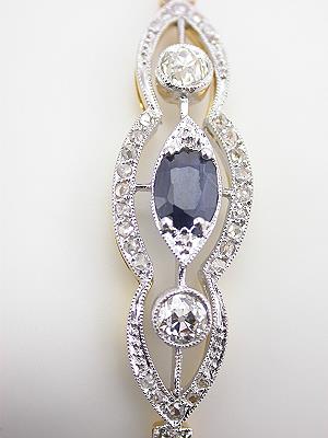 Edwardian Sapphire and Diamond Antique Bracelet