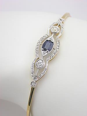 Edwardian Sapphire and Diamond Antique Bracelet