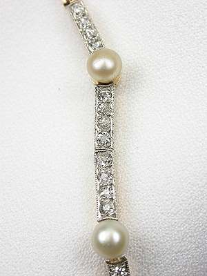 Vintage Pearl and Diamond Bracelet