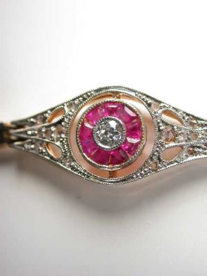 Ruby and Diamond Antique Edwardian Bracelet