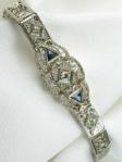 Antique Art Deco Sapphire and Diamond Filigree Bracelet