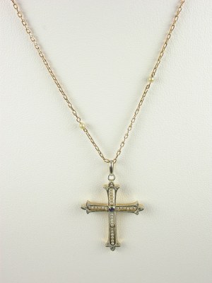 Antique 1910 Edwardian Cross with Pearls
