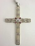 Handwrought Ruby and Diamond Vintage Cross